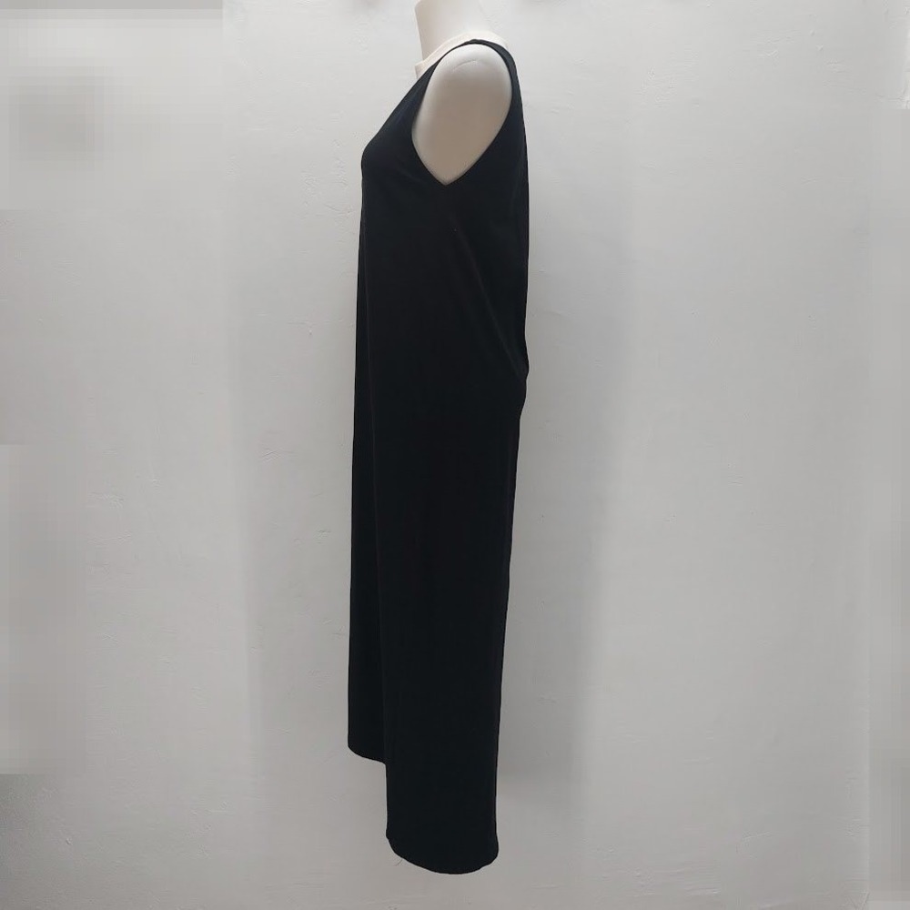 Monki Maxi Dress Women's Xs Black Scandi Edgy Contrast Mock Neck Sleeveless View 4